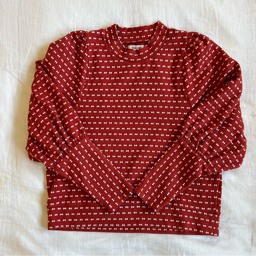 Madewell rust colored dot sweater
